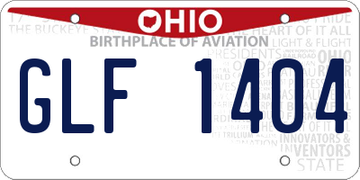 OH license plate GLF1404