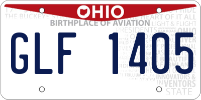 OH license plate GLF1405