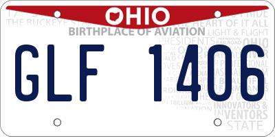 OH license plate GLF1406