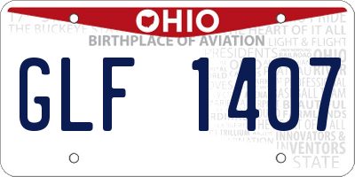 OH license plate GLF1407
