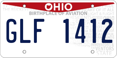 OH license plate GLF1412