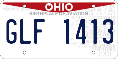 OH license plate GLF1413