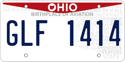 OH license plate GLF1414