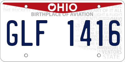 OH license plate GLF1416