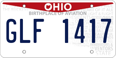OH license plate GLF1417