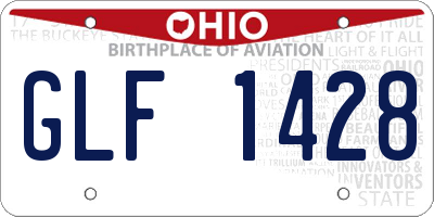 OH license plate GLF1428