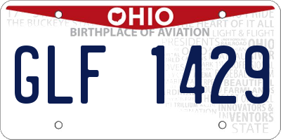 OH license plate GLF1429