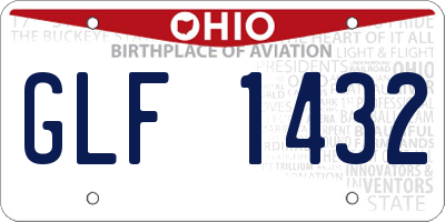 OH license plate GLF1432