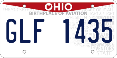 OH license plate GLF1435