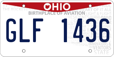 OH license plate GLF1436