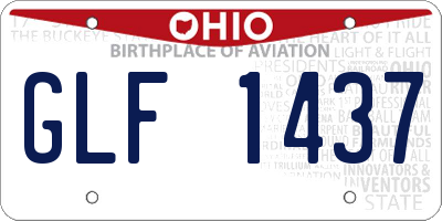 OH license plate GLF1437