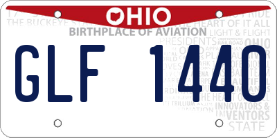 OH license plate GLF1440