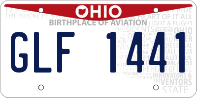 OH license plate GLF1441