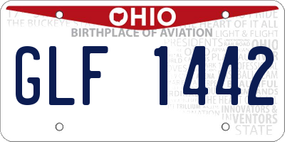 OH license plate GLF1442