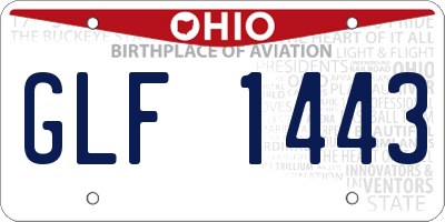 OH license plate GLF1443