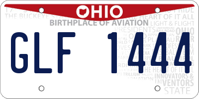 OH license plate GLF1444