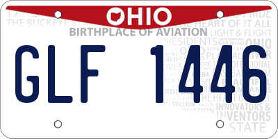OH license plate GLF1446