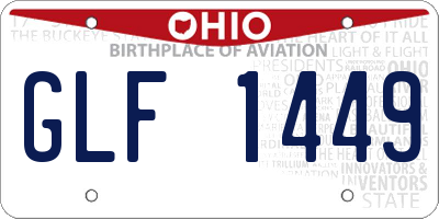 OH license plate GLF1449