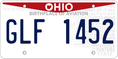 OH license plate GLF1452