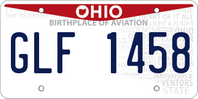 OH license plate GLF1458