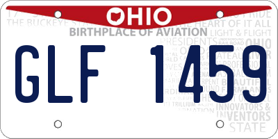 OH license plate GLF1459
