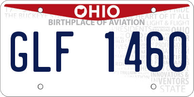 OH license plate GLF1460