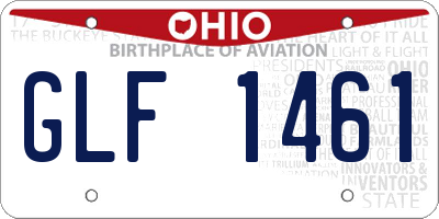 OH license plate GLF1461