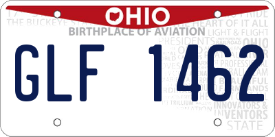 OH license plate GLF1462