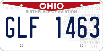 OH license plate GLF1463