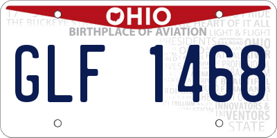 OH license plate GLF1468