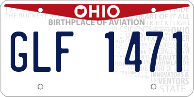 OH license plate GLF1471