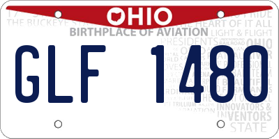 OH license plate GLF1480
