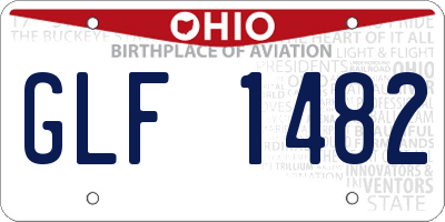 OH license plate GLF1482
