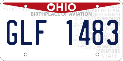 OH license plate GLF1483