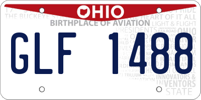 OH license plate GLF1488