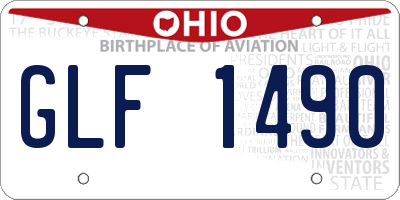 OH license plate GLF1490