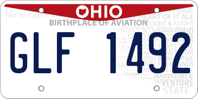 OH license plate GLF1492
