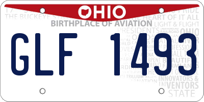 OH license plate GLF1493