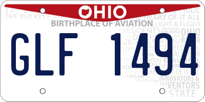 OH license plate GLF1494