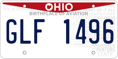 OH license plate GLF1496
