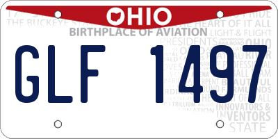 OH license plate GLF1497