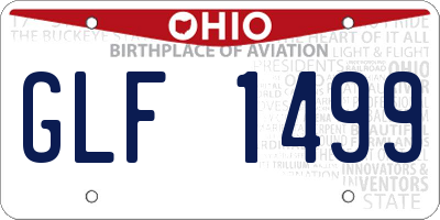 OH license plate GLF1499