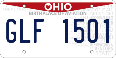 OH license plate GLF1501