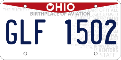 OH license plate GLF1502
