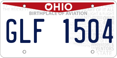 OH license plate GLF1504