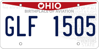 OH license plate GLF1505