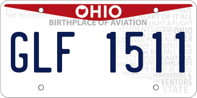 OH license plate GLF1511