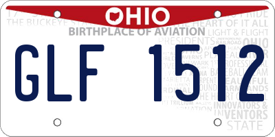 OH license plate GLF1512
