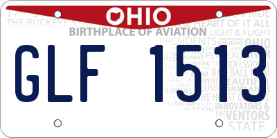 OH license plate GLF1513