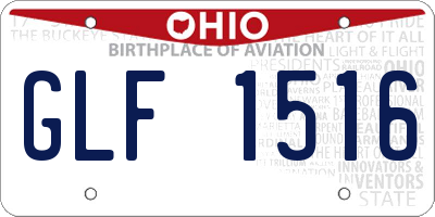 OH license plate GLF1516